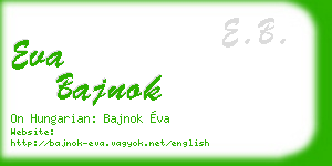 eva bajnok business card